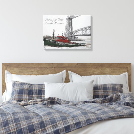 Aerial Lift Bridge Duluth Minnesota Canvas Afdruk (Insitu (Slaapkamer))