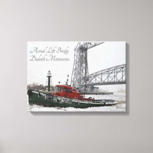 Aerial Lift Bridge Duluth Minnesota Canvas Afdruk (Voorkant)