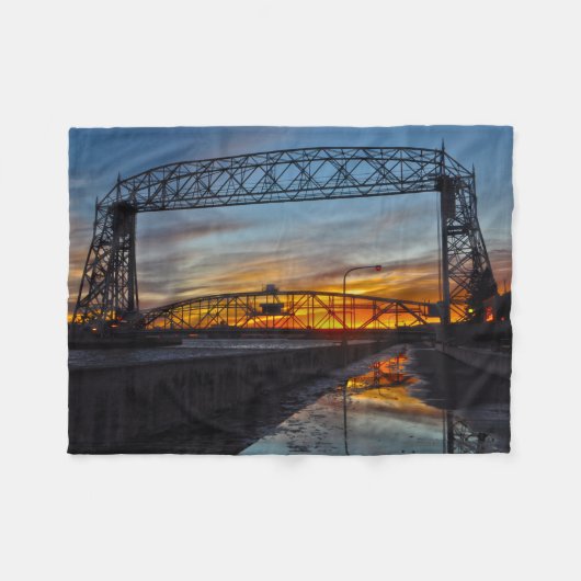 Aerial Lift Bridge Duluth Minnesota Fleece Deken (Voorkant (Horizontaal))