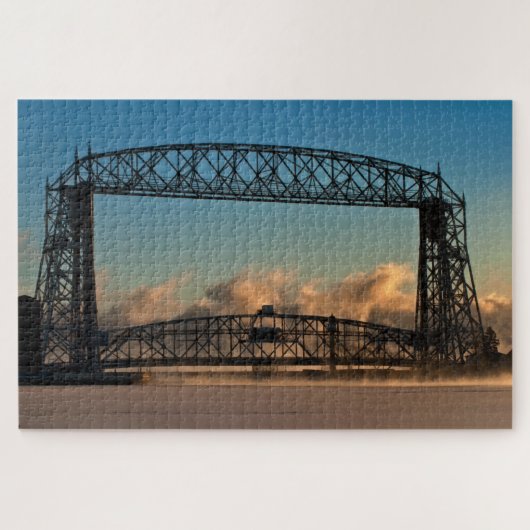 Aerial Lift Bridge Duluth Minnesota met zee rook Legpuzzel (Horizontaal)