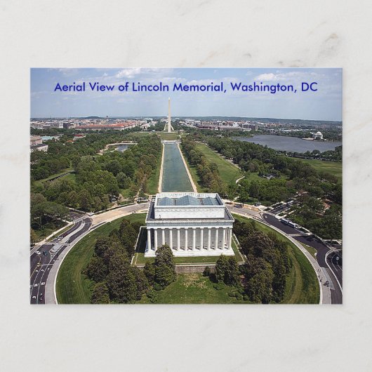 Aerial Lincoln Memorial Washington DC Sympathie Briefkaart (Voorkant)