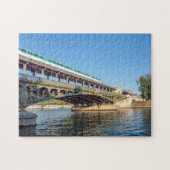 Aerial Metro crossover Bir Hakeim bridge - Parijs Legpuzzel (Horizontaal)