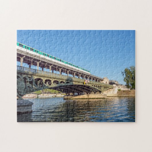 Aerial Metro crossover Bir Hakeim bridge - Parijs Legpuzzel (Horizontaal)