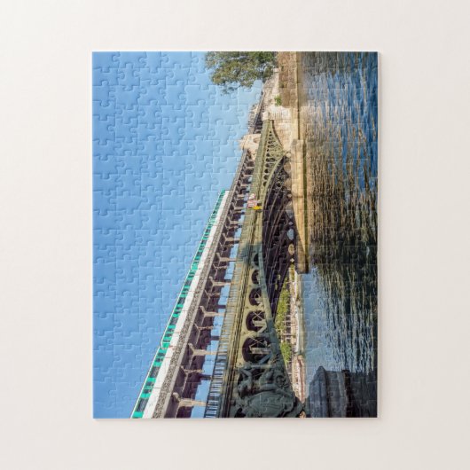 Aerial Metro crossover Bir Hakeim bridge - Parijs Legpuzzel (Verticaal)