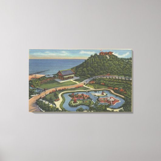 Aerial of Bernheimer's Oriental Garden Canvas Afdruk (Voorkant)