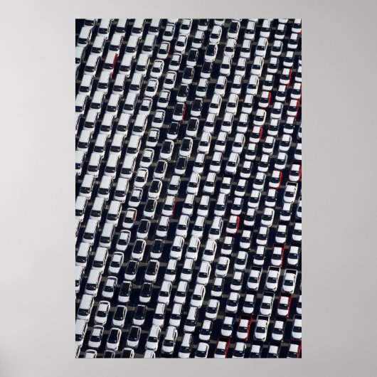 Aerial over Car Lot Poster (Voorkant)