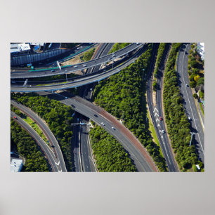 Aerial over Highway Junction Poster