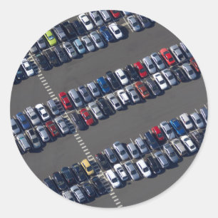 Aerial over Parking Lot Ronde Sticker