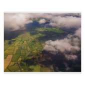 Aerial Patchwork of Irish Farmland and Clouds Perfect Poster (Voorkant)