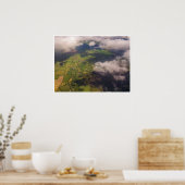 Aerial Patchwork of Irish Farmland and Clouds Poster (Keuken)
