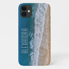 Aerial Photo Sandy Beach Palm Coast Turquoise Zee Case-Mate iPhone Case