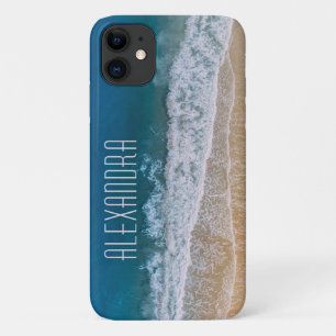 Aerial Photo Sandy Beach Palm Coast Turquoise Zee Case-Mate iPhone Case