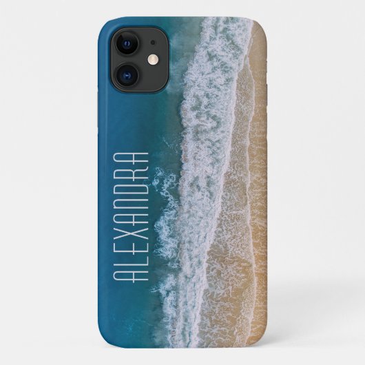 Aerial Photo Sandy Beach Palm Coast Turquoise Zee Case-Mate iPhone Case (Achterkant)