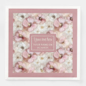 Aerial Pink and Gold Napkins Ethereal Monogram Servet (Voorkant)