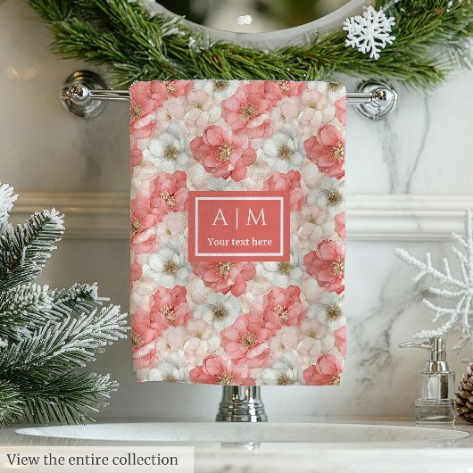 Aerial Pink Tones Towel Chic Ethereal Bathroom Bad Handdoek