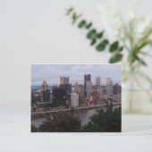 Aerial Pittsburgh Skyline in sunset Briefkaart (Staand voorkant)