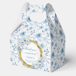 Aerial Romantische Boheemse Pastel Blauw Goud Huwe Bedankdoosjes