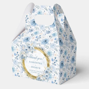 Aerial Romantische Boheemse Pastel Blauw Goud Huwe Bedankdoosjes