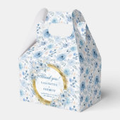 Aerial Romantische Boheemse Pastel Blauw Goud Huwe Bedankdoosjes (Voorkant Zijde)