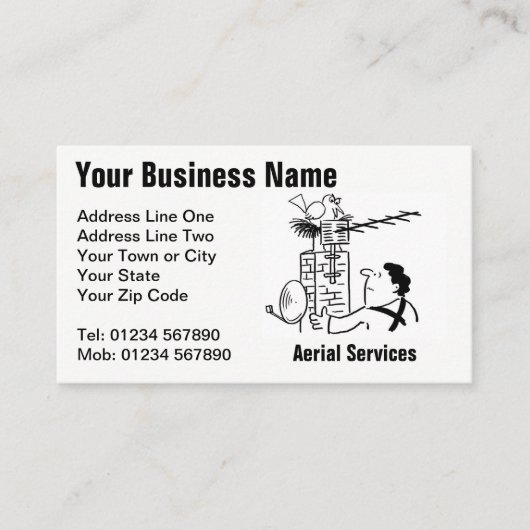 Aerial Services Cartoon Visitekaartje (Voorkant)