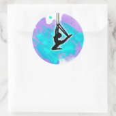 Aerial Silk Meisje op Funky Waterverf Sticker (Tas)