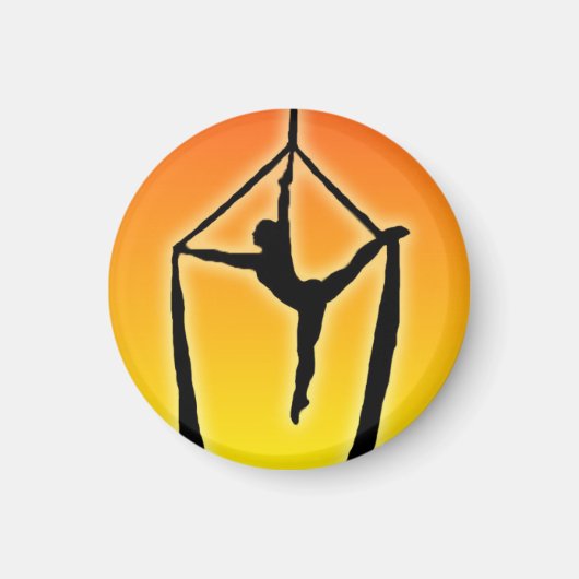 Aerial Silk Silhouette op Sunset Magnet (Voorkant)