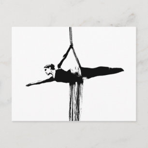 Aerial Silks Dancer Briefkaart