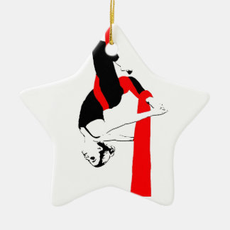Aerial Silks Dancer Gemini Pose Keramisch Ornament