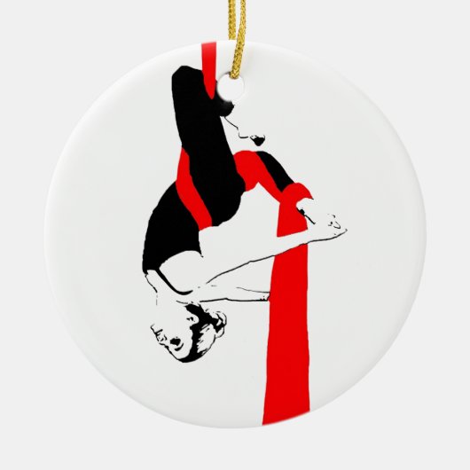 Aerial Silks Dancer Gemini Pose Keramisch Ornament (Voorkant)