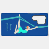 Aerial Silks Dancer in Blauwgroen Samsung Galaxy Hoesje (Achterkant horizontaal)