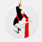 Aerial Silks Double Sided Ornaming in Black en Re Keramisch Ornament (Achterkant)