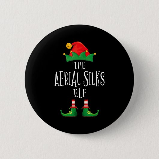 Aerial Silks Elf Shirt Family Matching Pajamas Chr Ronde Button 5,7 Cm (Voorkant)