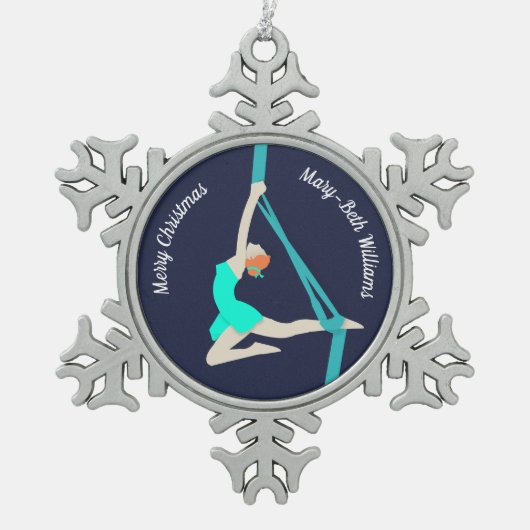 Aerial Silks Tin Sneeuwvlok Ornament (Voorkant)