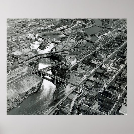 AERIAL SPOKANE c. 1950 Poster (Voorkant)