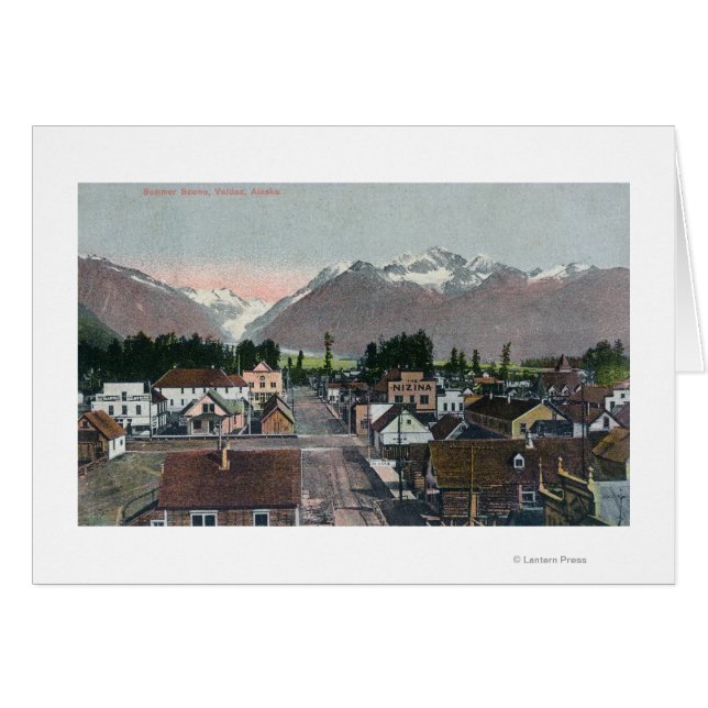 Aerial Summer Uitzicht of the CityValdez, AK (Voorkant Horizontaal)