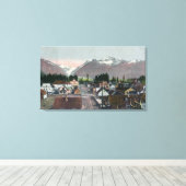 Aerial Summer Uitzicht of the CityValdez, AK Canvas Afdruk (Insitu (Houten vloer))