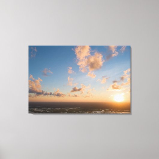 Aerial Sunrise Natuur Foto kust Landschap Canvas Afdruk (Voorkant)