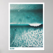 Aerial Surf Photography Ocean Wave Wall Poster  (Voorkant)