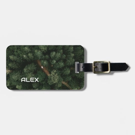 Aerial Tree Topjes met Road - Natuur en Pathway Bagagelabel (Voorkant horizontaal)