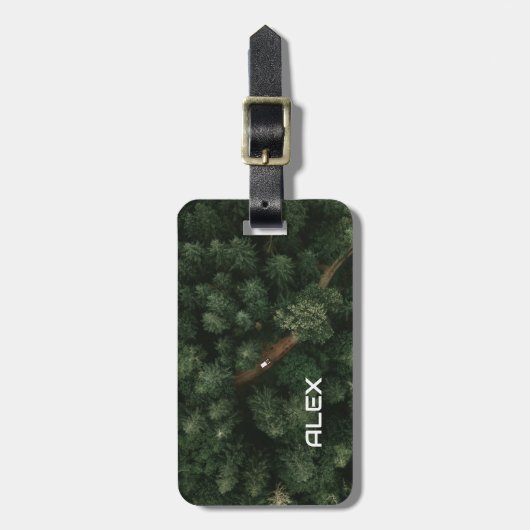 Aerial Tree Topjes met Road - Natuur en Pathway Bagagelabel (Voorkant verticaal)