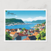Aerial Uitzicht Bergen Noorwegen Illustratie Reize Briefkaart (Voorkant)