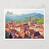 Aerial Uitzicht Brasov Roemenië Art Travel Briefkaart (Voorkant)