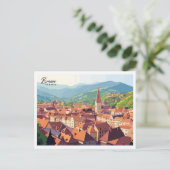 Aerial Uitzicht Brasov Roemenië Art Travel Briefkaart (Staand voorkant)