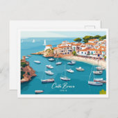 Aerial Uitzicht Costa Brava Spanje Illustratie Rei Briefkaart (Voorkant / Achterkant)