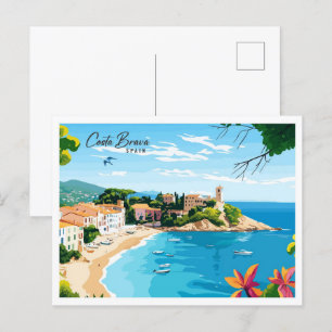 Aerial Uitzicht Costa Brava Spanje Reizen Briefkaart