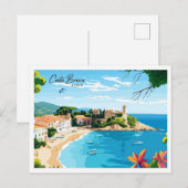 Aerial Uitzicht Costa Brava Spanje Reizen Briefkaart (Voorkant / Achterkant)