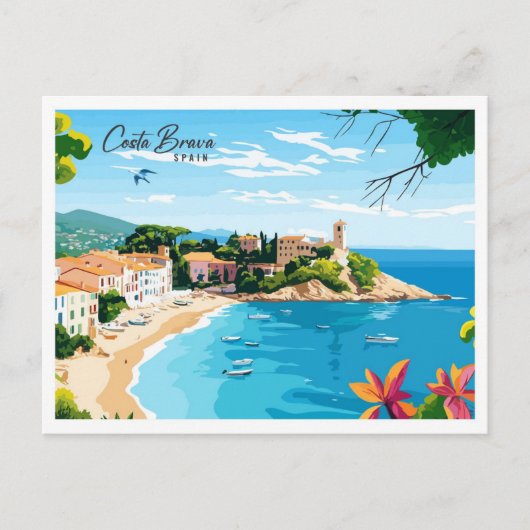 Aerial Uitzicht Costa Brava Spanje Reizen Briefkaart (Voorkant)