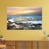 Aerial Uitzicht Fotografie van Rocky Shore Canvas Afdruk (Insitu (Woonkamer))