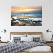 Aerial Uitzicht Fotografie van Rocky Shore Canvas Afdruk (Insitu (Slaapkamer))