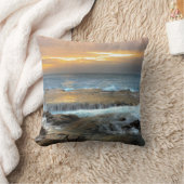 Aerial Uitzicht Fotografie van Rocky Shore Kussen (Deken)